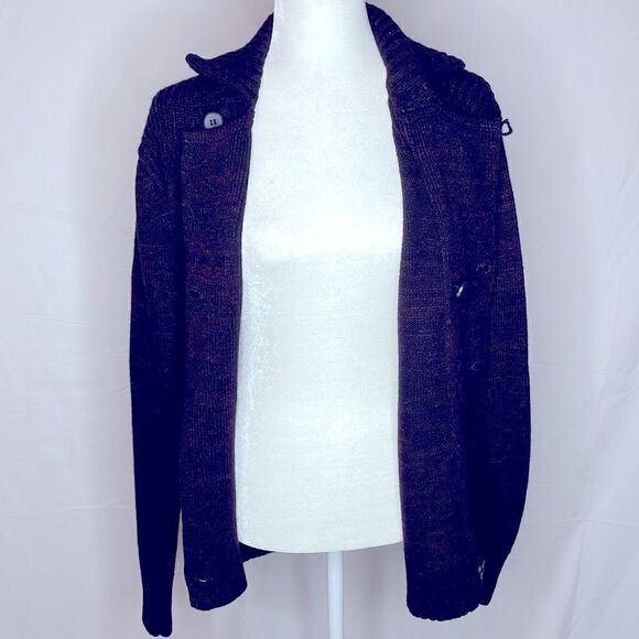 H&M Cardigan Sweater Double Breasted Wool blend purple size Small - Picture 5 of 9